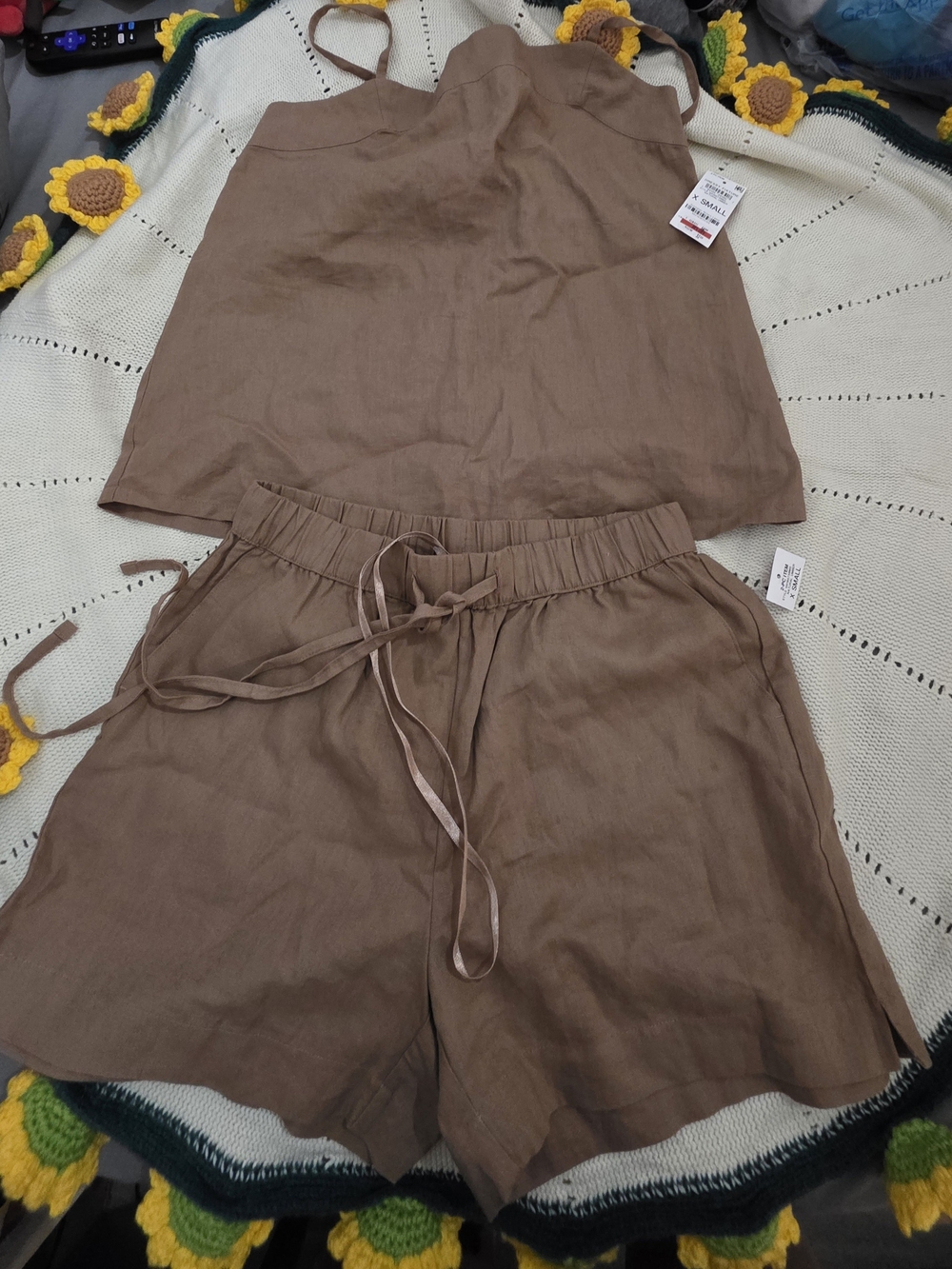 State of Day 2-Piece Linen/Rayon Blend Cami & Shorts Women's Pajama Set